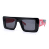 Womens Retro Squared Rectangular Mod Thick Plastic Sunglasses