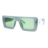 Womens Retro Squared Rectangular Mod Thick Plastic Sunglasses