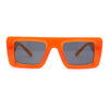 Womens Retro Squared Rectangular Mod Thick Plastic Sunglasses