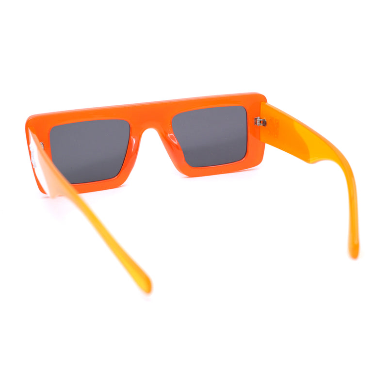 Womens Retro Squared Rectangular Mod Thick Plastic Sunglasses