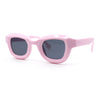 Trendy Hipster Small Rectangular Dimensional Thick Frame Horn Rim Sunglasses