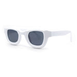 Trendy Hipster Small Rectangular Dimensional Thick Frame Horn Rim Sunglasses