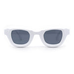 Trendy Hipster Small Rectangular Dimensional Thick Frame Horn Rim Sunglasses