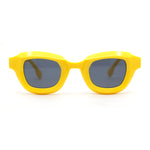 Trendy Hipster Small Rectangular Dimensional Thick Frame Horn Rim Sunglasses
