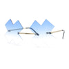 Unique Rimless Metal Frame X Shape Lens Funky Party Shade Sunglasses