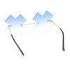 Unique Rimless Metal Frame X Shape Lens Funky Party Shade Sunglasses