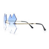 Unique Rimless Metal Frame X Shape Lens Funky Party Shade Sunglasses