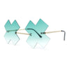 Unique Rimless Metal Frame X Shape Lens Funky Party Shade Sunglasses