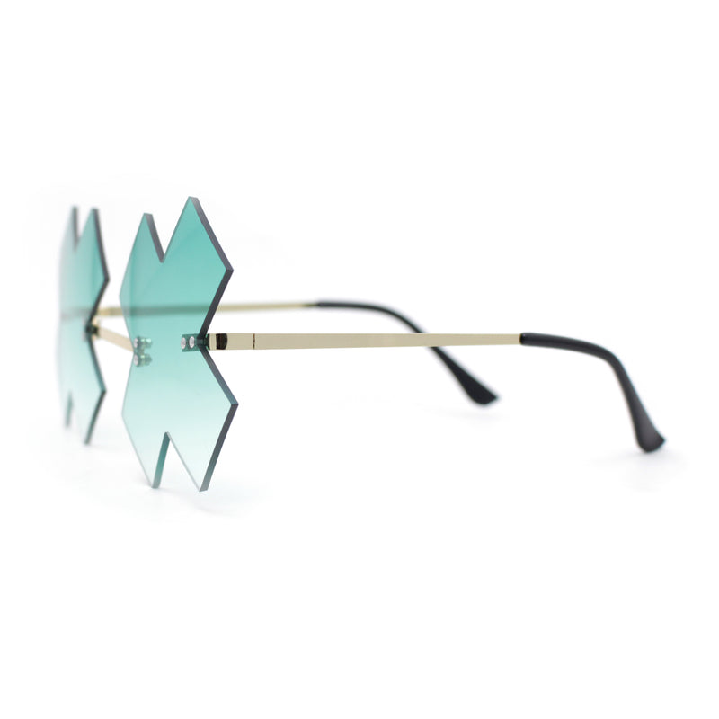 Unique Rimless Metal Frame X Shape Lens Funky Party Shade Sunglasses