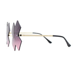 Unique Rimless Metal Frame X Shape Lens Funky Party Shade Sunglasses