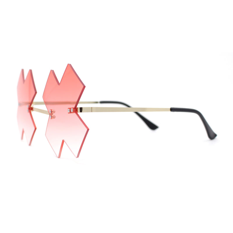 Unique Rimless Metal Frame X Shape Lens Funky Party Shade Sunglasses