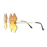 Unique Rimless Metal Frame X Shape Lens Funky Party Shade Sunglasses