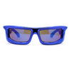 Trendy Devil Horn Thick Rectangle Plastic Flat Top Sunglasses