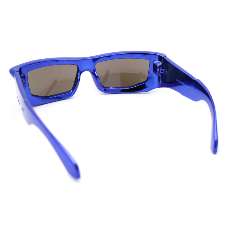 Trendy Devil Horn Thick Rectangle Plastic Flat Top Sunglasses