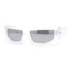 Trendy Devil Horn Thick Rectangle Plastic Flat Top Sunglasses