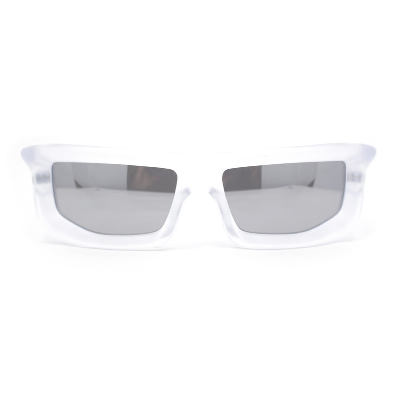 Trendy Devil Horn Thick Rectangle Plastic Flat Top Sunglasses