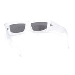 Trendy Devil Horn Thick Rectangle Plastic Flat Top Sunglasses