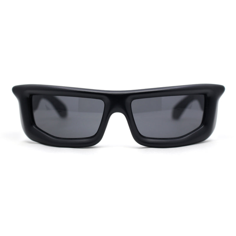 Trendy Devil Horn Thick Rectangle Plastic Flat Top Sunglasses