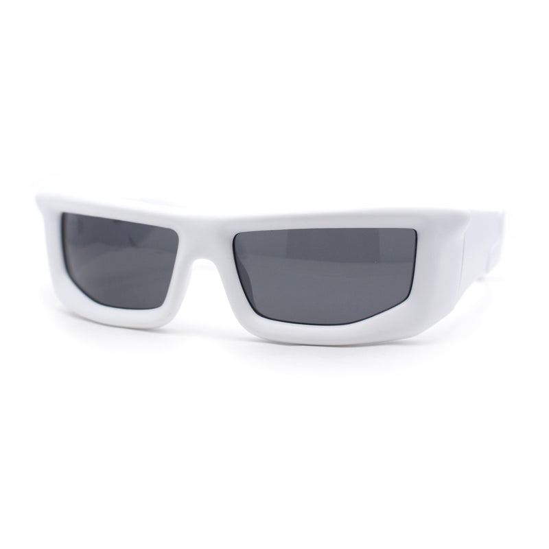 Trendy Devil Horn Thick Rectangle Plastic Flat Top Sunglasses