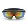 Retro Half Rim Visor Color Mirror Wrap Sport Oversized Plastic Sunglasses