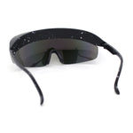 Retro Half Rim Visor Color Mirror Wrap Sport Oversized Plastic Sunglasses