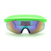 Retro Half Rim Visor Color Mirror Wrap Sport Oversized Plastic Sunglasses