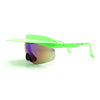 Retro Half Rim Visor Color Mirror Wrap Sport Oversized Plastic Sunglasses