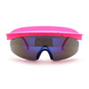 Retro Half Rim Visor Color Mirror Wrap Sport Oversized Plastic Sunglasses