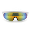 Retro Half Rim Visor Color Mirror Wrap Sport Oversized Plastic Sunglasses