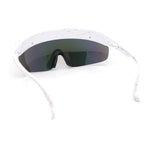 Retro Half Rim Visor Color Mirror Wrap Sport Oversized Plastic Sunglasses