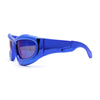 Exaggerated 90s Style Thick Bubble Frame Rectangle Curved Sport Plastic Sunglasses