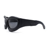 Exaggerated 90s Style Thick Bubble Frame Rectangle Curved Sport Plastic Sunglasses