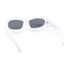 Exaggerated 90s Style Thick Bubble Frame Rectangle Curved Sport Plastic Sunglasses