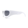 Exaggerated 90s Style Thick Bubble Frame Rectangle Curved Sport Plastic Sunglasses