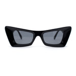 Womens Bold Angular Mod Thick Plastic Cat Eye Plastic Sunglasses