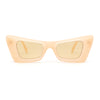 Womens Bold Angular Mod Thick Plastic Cat Eye Plastic Sunglasses