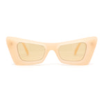 Womens Bold Angular Mod Thick Plastic Cat Eye Plastic Sunglasses