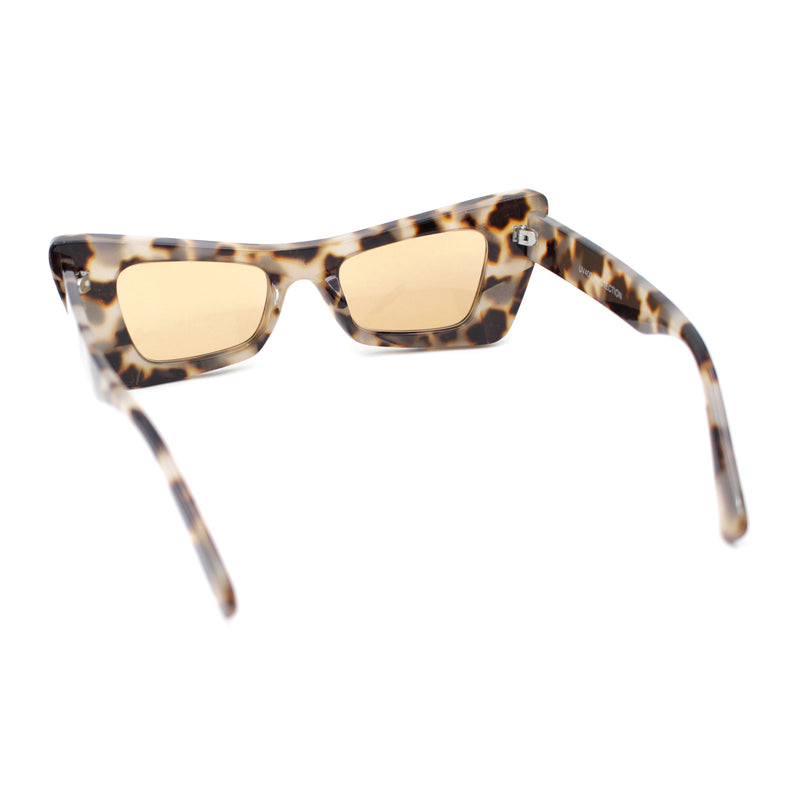 Womens Bold Angular Mod Thick Plastic Cat Eye Plastic Sunglasses