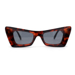 Womens Bold Angular Mod Thick Plastic Cat Eye Plastic Sunglasses