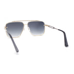 Mens Classic Mobster Rimless Metal Frame Rectangle Mafia Sunglasses