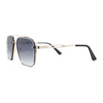 Mens Classic Mobster Rimless Metal Frame Rectangle Mafia Sunglasses