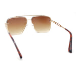 Mens Classic Mobster Rimless Metal Frame Rectangle Mafia Sunglasses