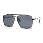 Mens Classic Mobster Rimless Metal Frame Rectangle Mafia Sunglasses