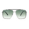 Mens Classic Mobster Rimless Metal Frame Rectangle Mafia Sunglasses