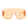 Oversized Rimless Full Lens Visor Temple Flat Top Racer Sunglasses