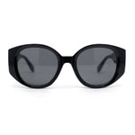 Womens Mod Fashion Round Thick Temple Plastic Chic Sunglasses