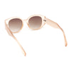 Womens Mod Fashion Round Thick Temple Plastic Chic Sunglasses