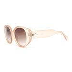 Womens Mod Fashion Round Thick Temple Plastic Chic Sunglasses