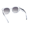 Womens Mod Fashion Round Thick Temple Plastic Chic Sunglasses