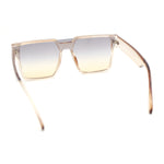 Womens Squared Inset Lens Exposed Lens Bridge Horn Rim Sunglasses